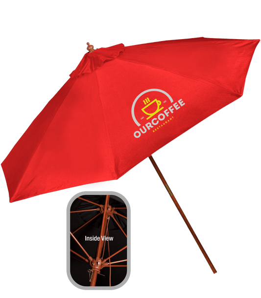 WoodVent Custom Vented Wooden Patio Umbrella